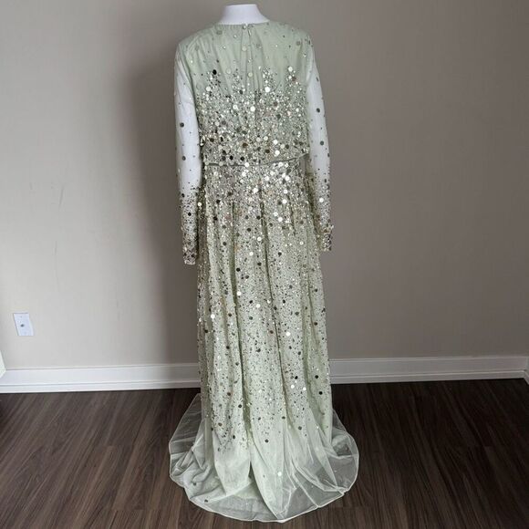 ASOS Fairytale Whimsigoth Sparkly Mirror Sequin Sheer Evening Prom Dress NWT - Picture 7 of 12